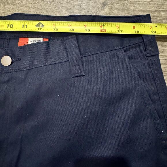 Tough Duck Pants Mens 38x30 Navy Hi-Vis Reflective 3M Scotchlite Cargo Work DWR - Picture 8 of 13